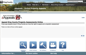 King County Property Assessment eAppeals Landing Page