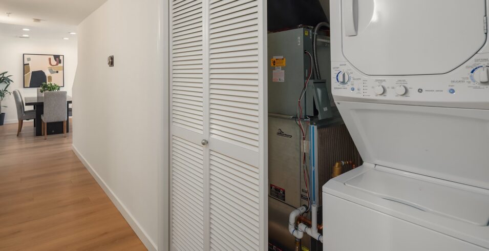 Full-size washer and dryer in the unit